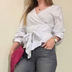White wrap top